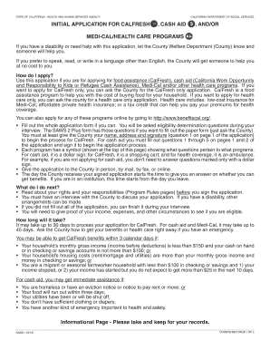 California Initial Application for CalFresh, Cash Aid, and Medi-Cal