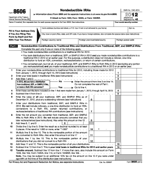 IRS Form 8606 Nondeductible IRAs