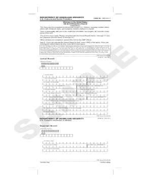US I-94 Arrival/Departure Record