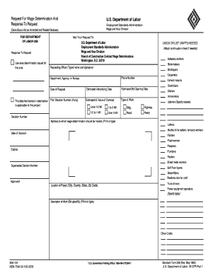 Request for Wage Determination
