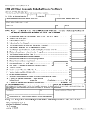 Michigan Composite Individual Income Tax Return Form 807
