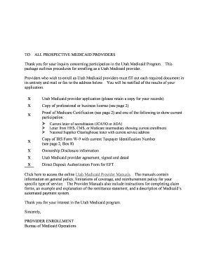 Utah Medicaid Provider Application