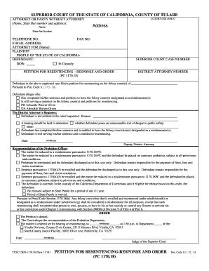 Petition for Resentencing - Response and Order