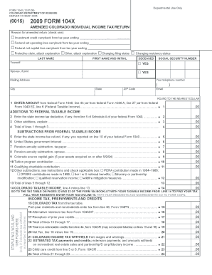 Amended Colorado Income Tax Return