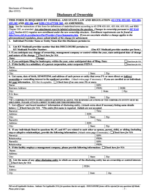 Kentucky Medicaid Disclosure of Ownership