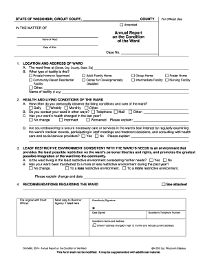 Wisconsin Annual Report on the Condition of the Ward
