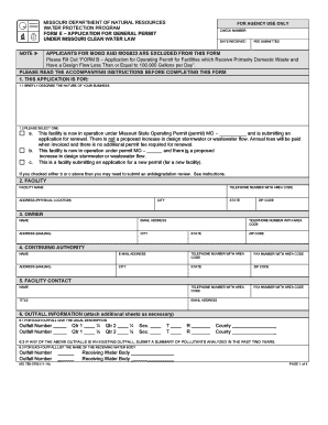 Missouri General Permit Application