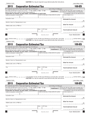 California Form 100-ES 2015
