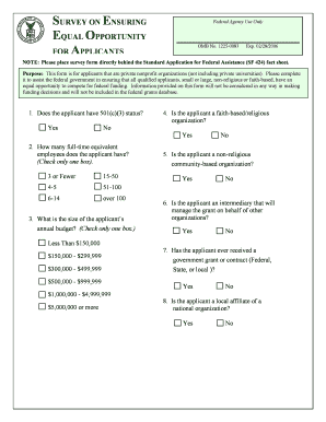 Federal Equal Opportunity Survey for Applicants