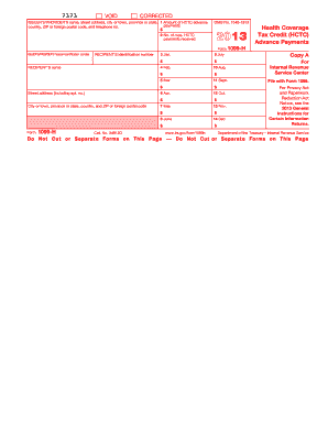 IRS Form 1099-H Health Coverage Tax Credit Advance Payments
