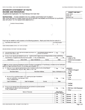 California Sponsor Statement of Facts