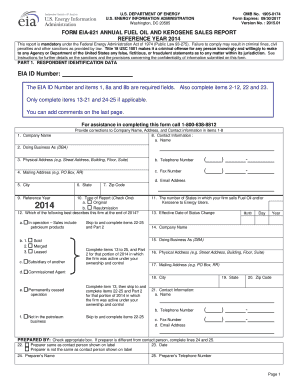EIA-821 Annual Fuel Oil and Kerosene Sales Report