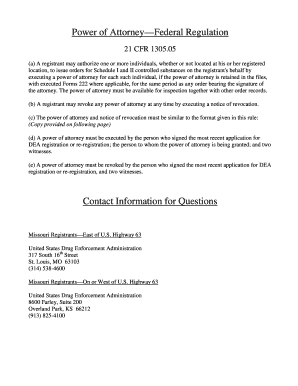 Power of Attorney for DEA Forms 222