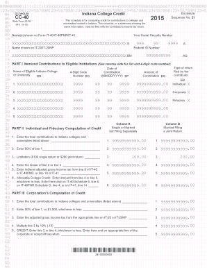 Indiana College Credit Schedule