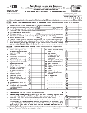 IRS Form 4835 Rental Income and Expenses