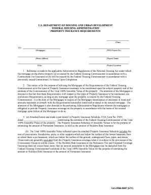 FHA Property Insurance Requirements Notice