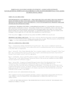 California Nontraditional Mortgage Loan Disclosure Statement