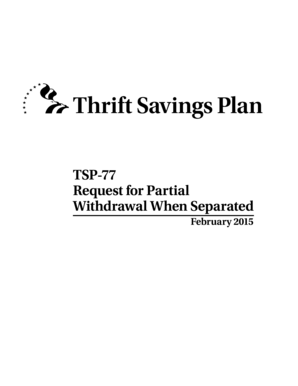 TSP-77 Request for Partial Withdrawal When Separated