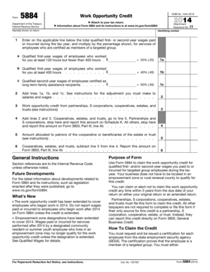 IRS Form 5884 Work Opportunity Credit