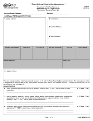 Texas Nonresident Seller's Permit Renewal Form