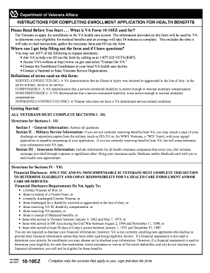VA Form 10-10EZ Health Benefits Application