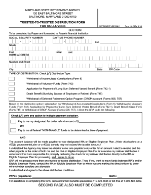 Maryland Trustee-to-Trustee Distribution Form