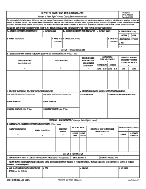 Report of Inventions and Subcontracts