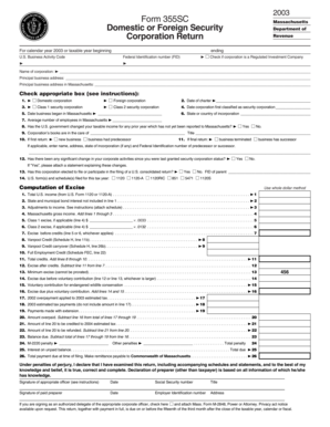 Massachusetts Form 355SC