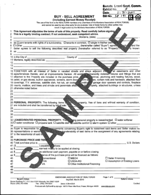 Montana Real Estate Buy-Sell Agreement