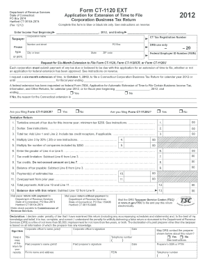 Connecticut Corporation Business Tax Extension Form