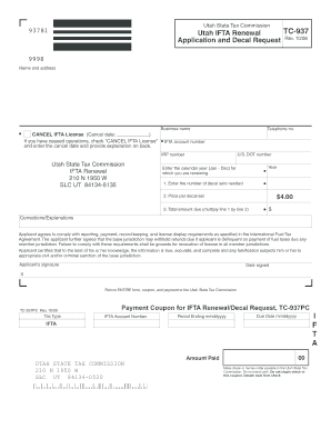 Utah IFTA Renewal Application