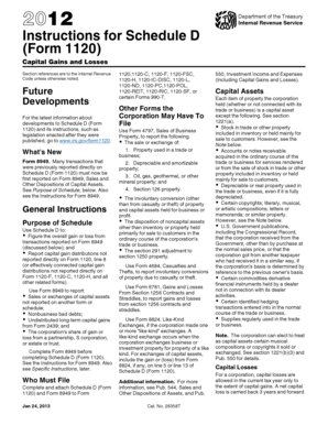 Instructions for Schedule D (Form 1120)