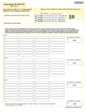Schedule B (941VI) Tax Liability Report