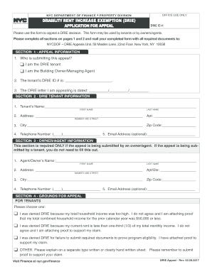 Disability Rent Increase Exemption Appeal Form