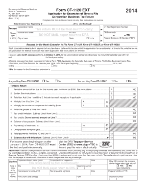 Connecticut Form CT-1120 EXT