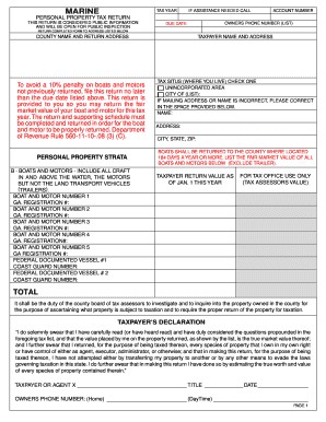 Georgia Marine Personal Property Tax Return