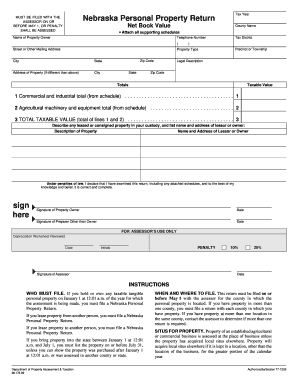 Nebraska Personal Property Return
