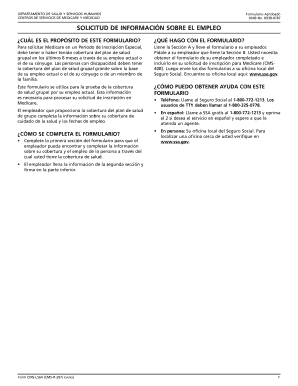 Formulario de Solicitud de Información sobre el Empleo