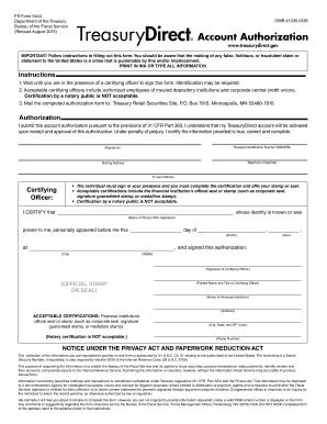 TreasuryDirect Account Authorization Form