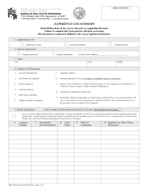 California Appraisal Experience Application