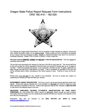 Oregon State Police Report Request Form