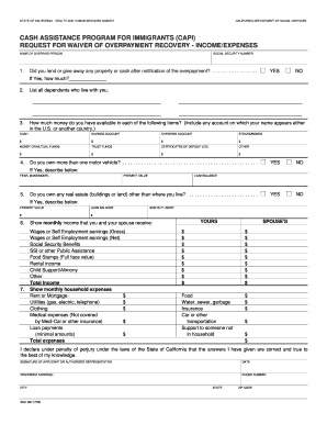 California Cash Assistance Program for Immigrants Waiver Request