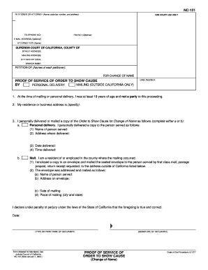 California Change of Name Petition