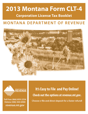 Montana Corporation License Tax Return