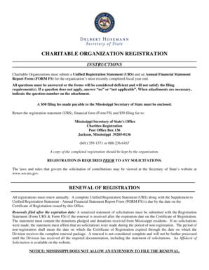Mississippi Charitable Organization Registration