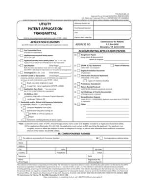 USPTO Utility Patent Application Form
