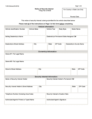 Notice of Security Interest