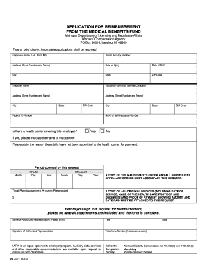 Michigan Workers Compensation Reimbursement Form