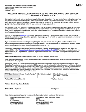 Wisconsin Medicaid Registration Application