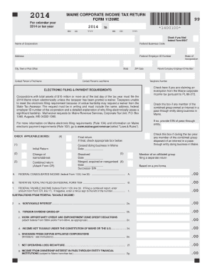 Maine Corporate Income Tax Return